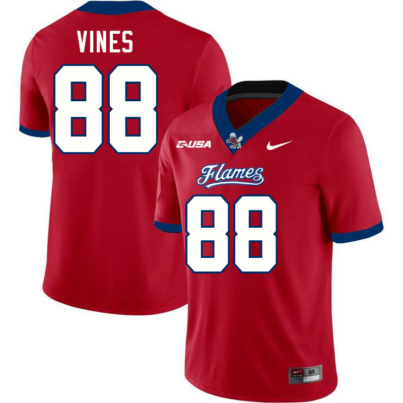 Liberty Flames #88 Carson Vines College Football Jerseys Stitched-Red